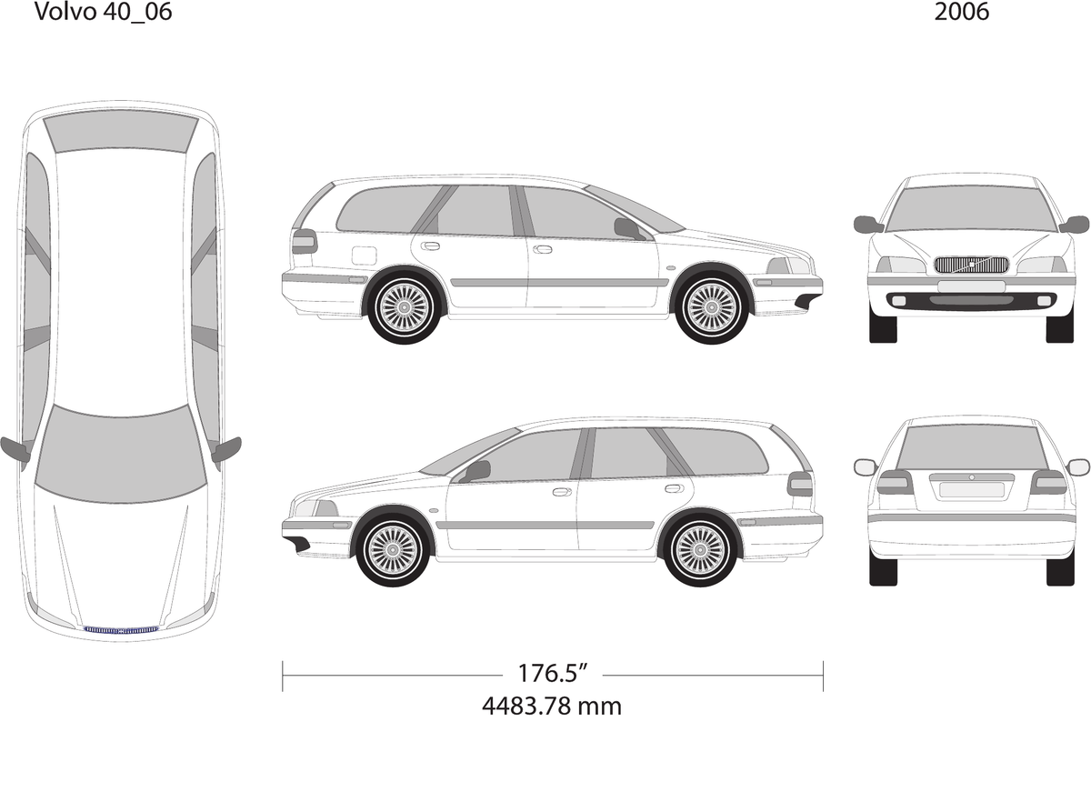2006 Volvo 40 vector wrap template V06, Design-Ready PDF - GravBase
