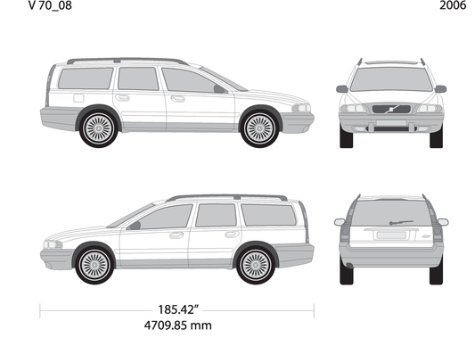 2006 Volvo Volvo 70 V08 Vehicle Wrap Template