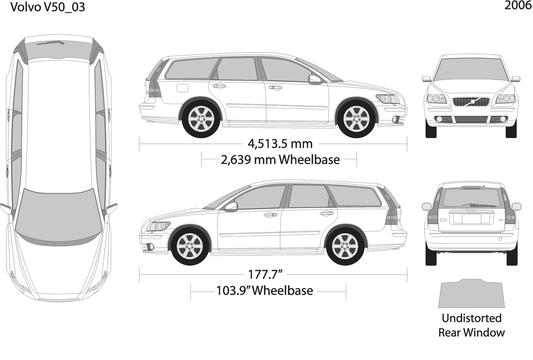 2006 Volvo Volvo V50 V03 Vehicle Wrap Template