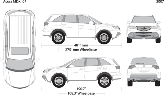 2007 Acura Mdx V07 Vehicle Wrap Template