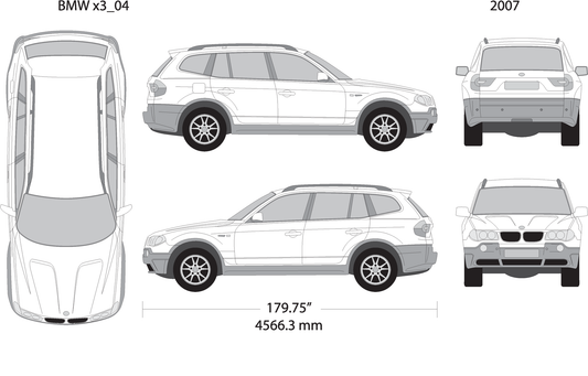 2007 Bmw X3 V07 Vehicle Wrap Template