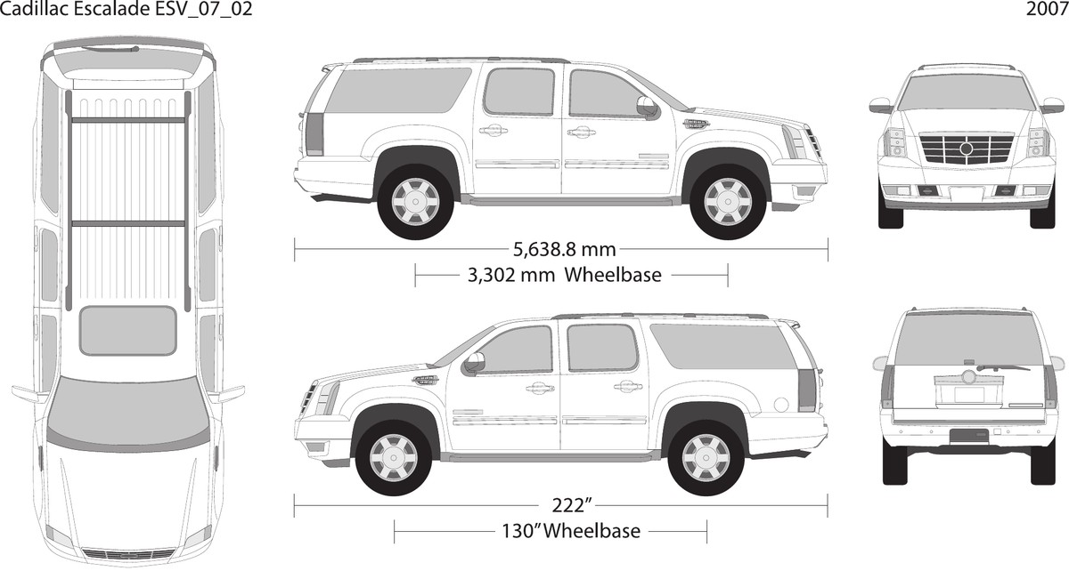 2007 Cadillac Escalade vector wrap template V02, Design-Ready PDF - GravBase