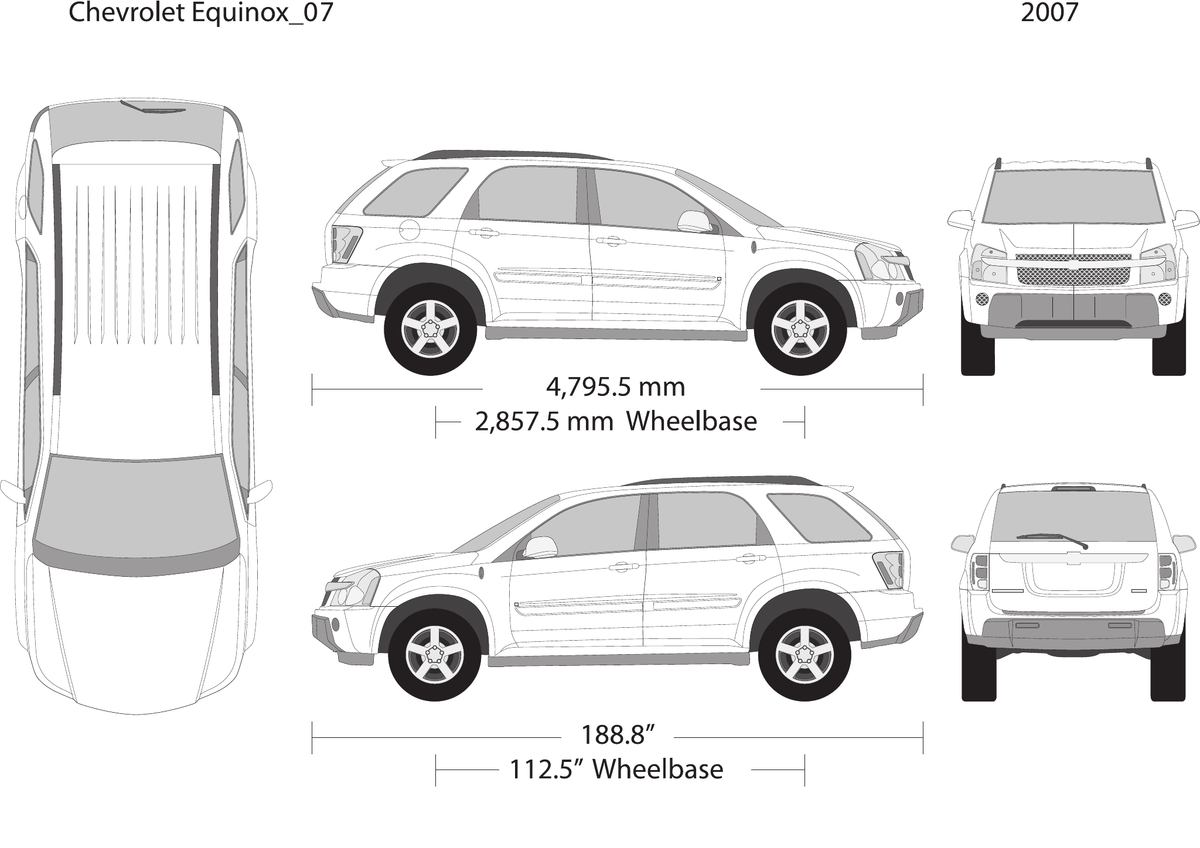 2007 Chevy Equinox vector wrap template, Design-Ready PDF - GravBase