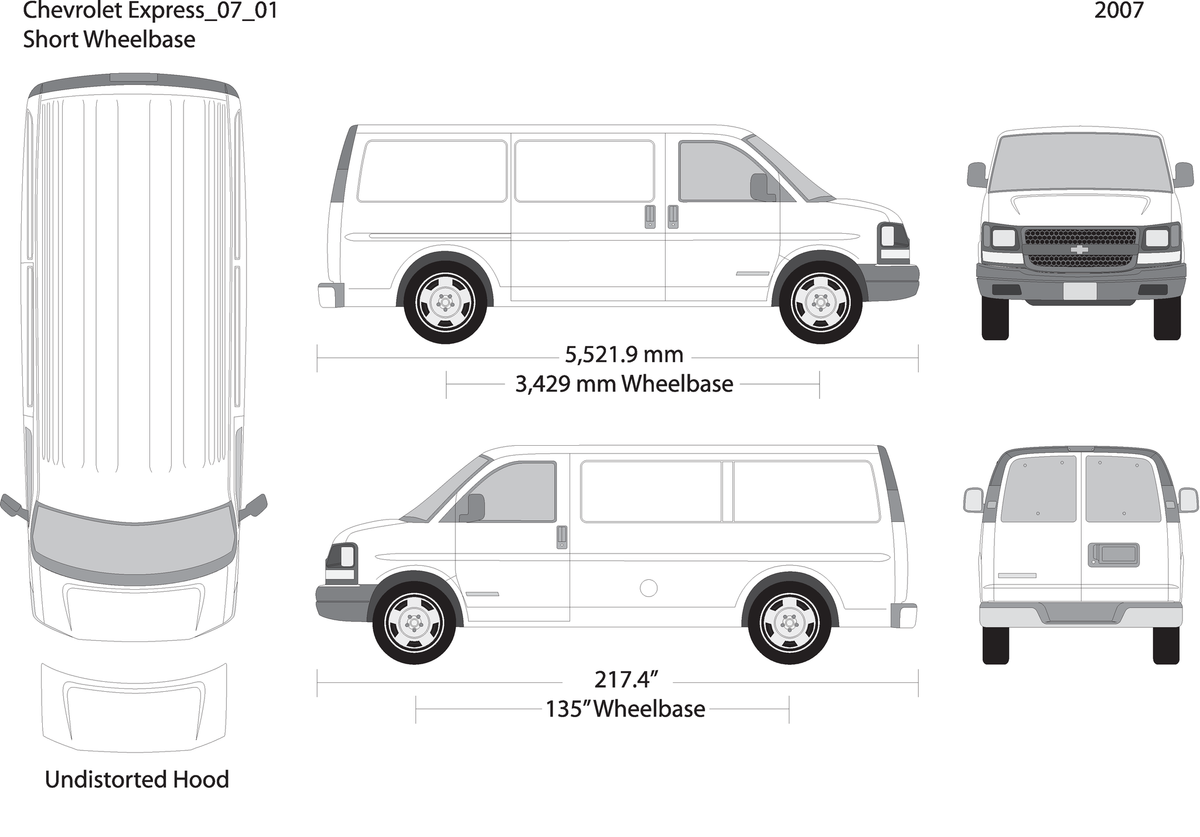 2007 Chevy Express V01 Vehicle Wrap Template