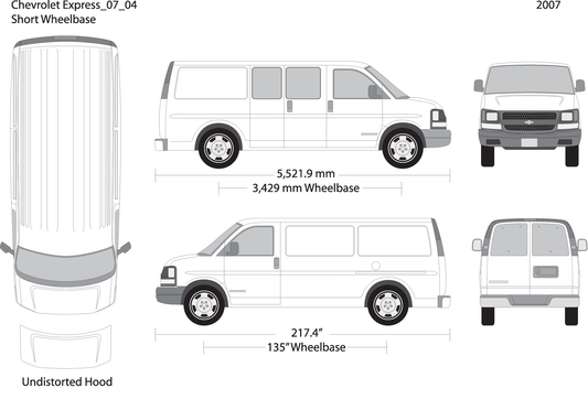 2007 Chevy Express V04 Vehicle Wrap Template