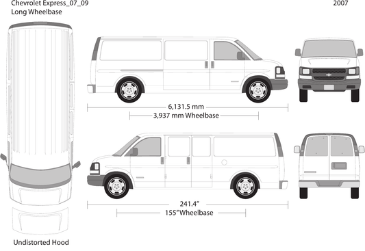 2007 Chevy Express Vector Wrap Template - GravBase