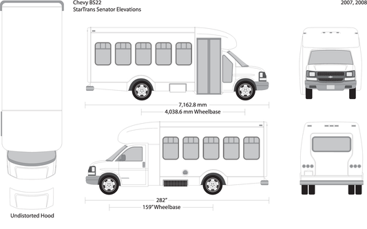 2007 Chevy Shuttle Bus Vehicle Wrap Template