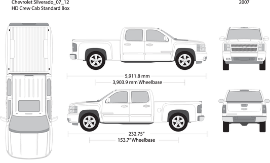2007 Chevy Silverado 2500 3500 Hd V12 Vehicle Wrap Template