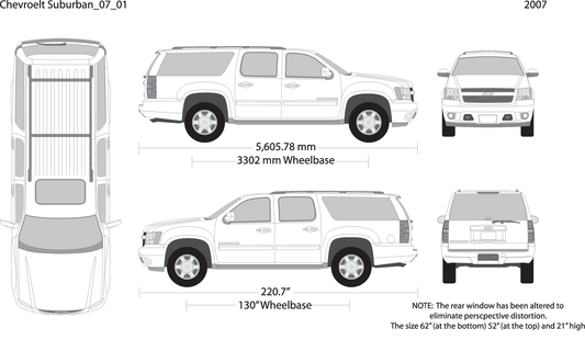 2007 Chevy Suburban V01 Vehicle Wrap Template