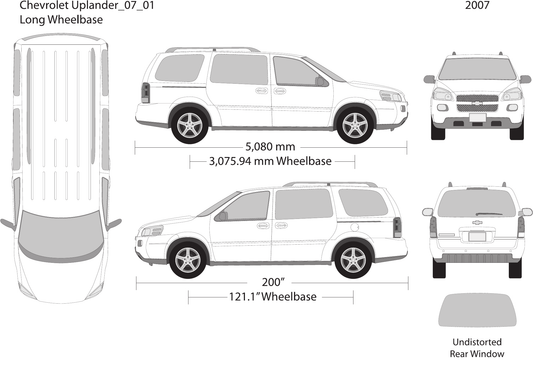 2007 Chevy Uplander vector wrap template V01, Design-Ready PDF - GravBase