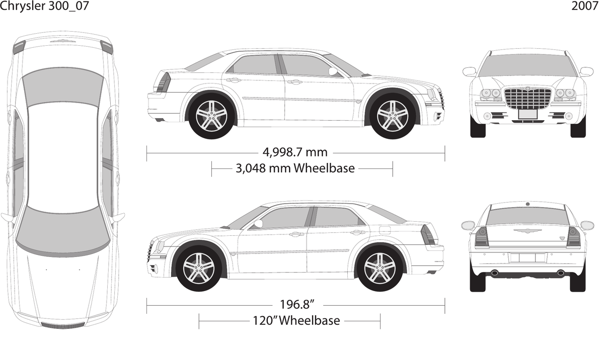 2007 Chrysler 300 vector wrap template, Design-Ready PDF - GravBase