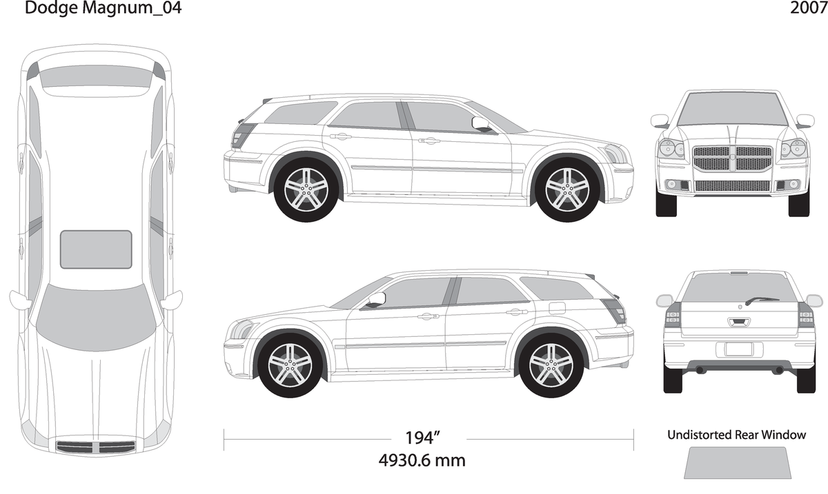 2007 Dodge Magnum V04 Vehicle Wrap Template