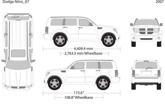 2007 Dodge Nitro vector wrap template, Design-Ready PDF - GravBase