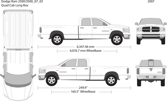 2007 Dodge Ram 2500_3500 vector wrap template V03, Design-Ready PDF - GravBase