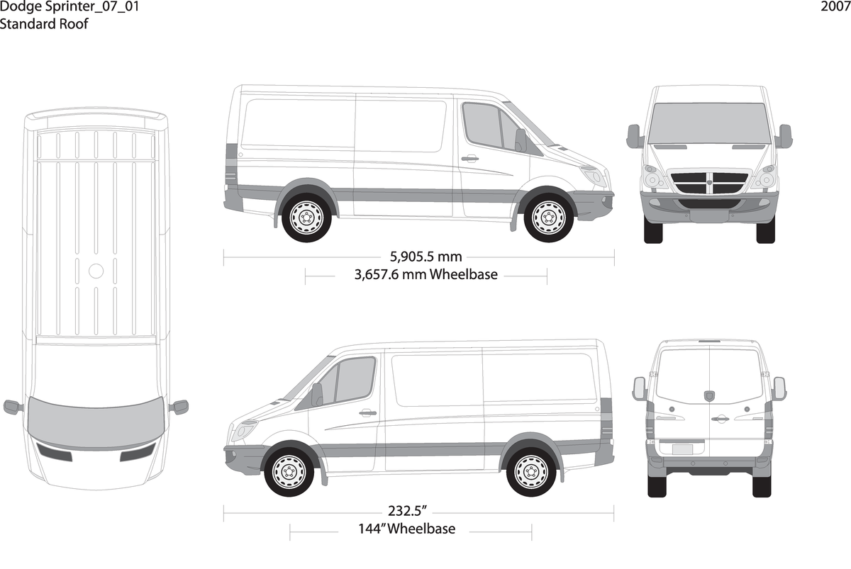 2007 Dodge Sprinter V01 Vehicle Wrap Template