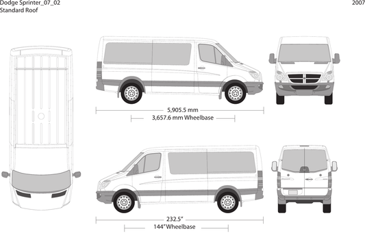 2007 Dodge Sprinter vector wrap template V02, Design-Ready PDF - GravBase