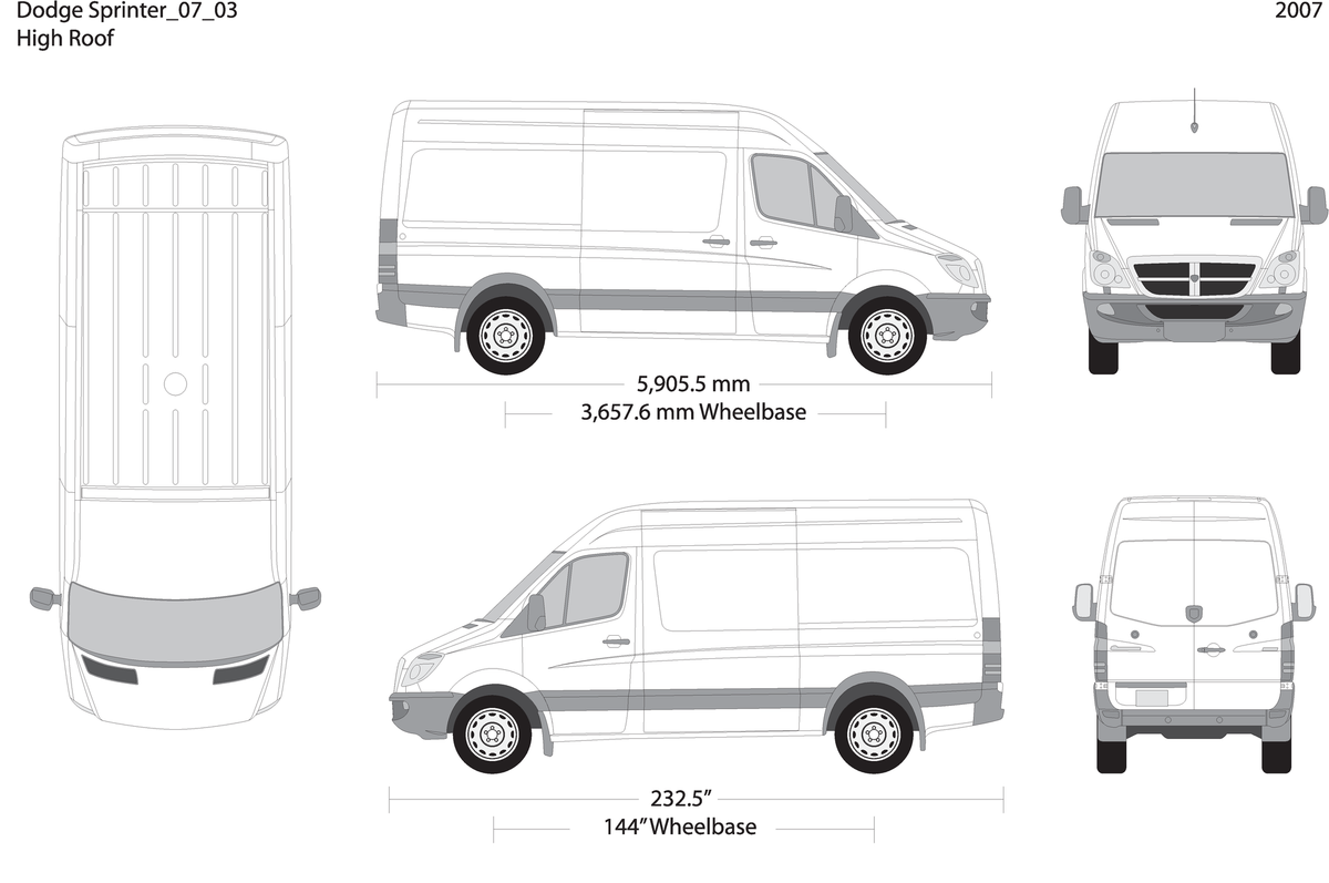 2007 Dodge Sprinter V03 Vehicle Wrap Template