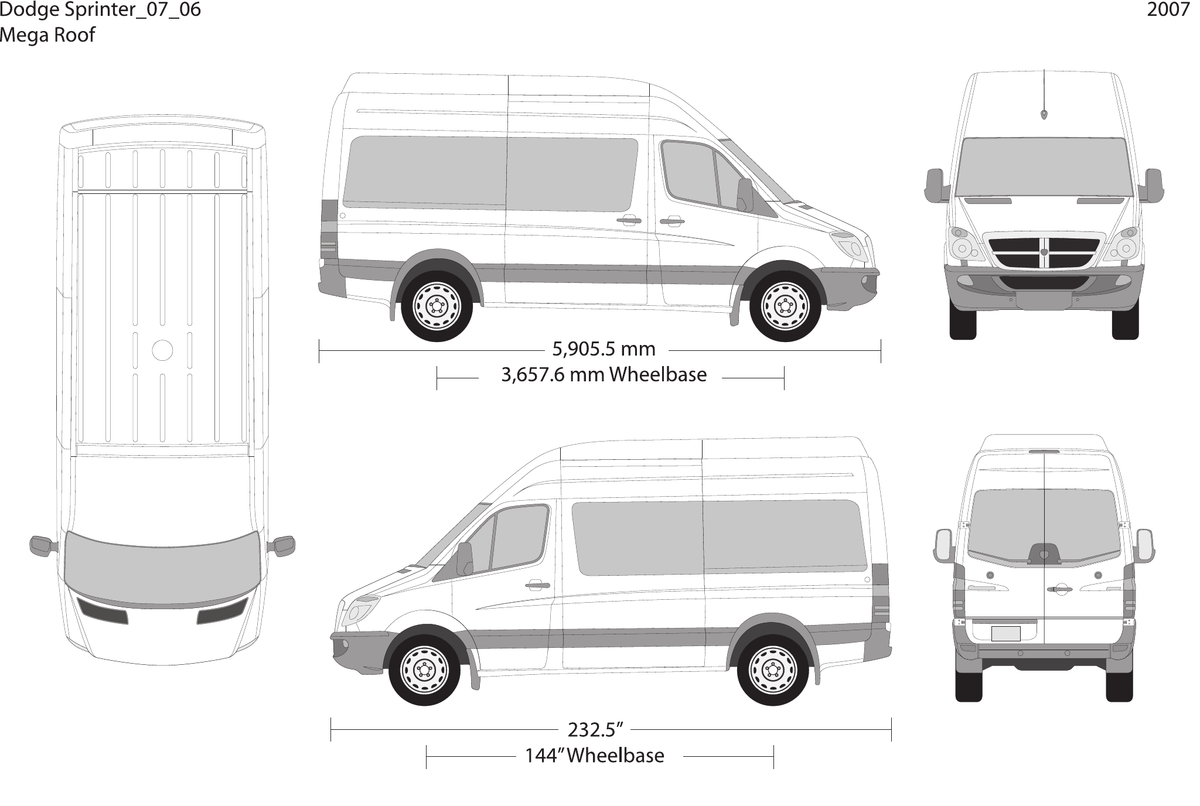 2007 Dodge Sprinter vector wrap template V06, Design-Ready PDF - GravBase