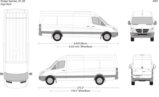 2007 Dodge Sprinter vector wrap template V09, Design-Ready PDF - GravBase