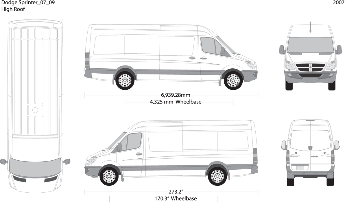 2007 Dodge Sprinter V09 Vehicle Wrap Template