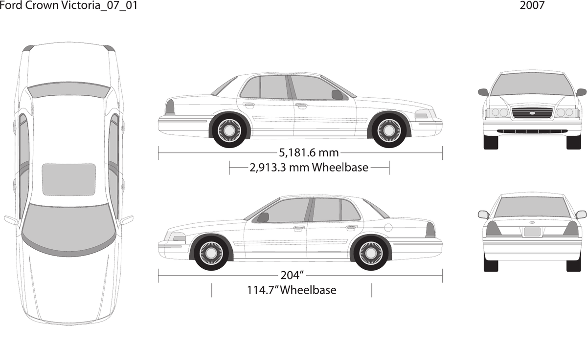 2007 Ford Crown Victoria vector wrap template, Design-Ready PDF - GravBase