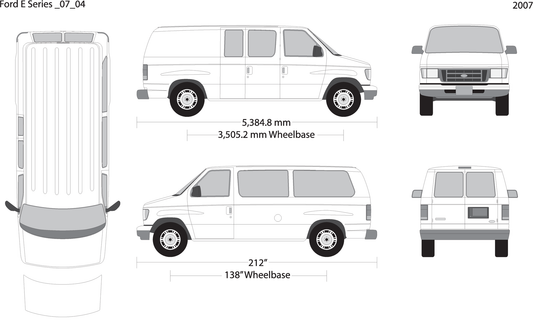2007 Ford E Series V04 Vehicle Wrap Template