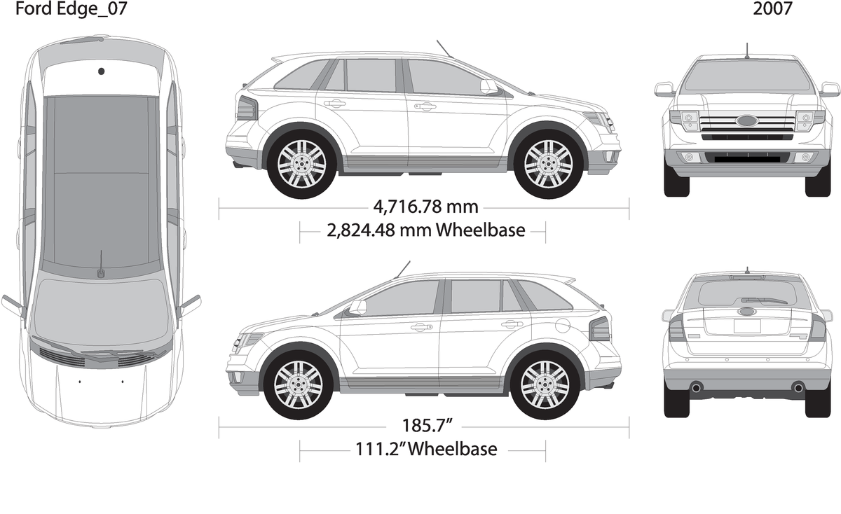 2007 Ford Edge V07 Vehicle Wrap Template