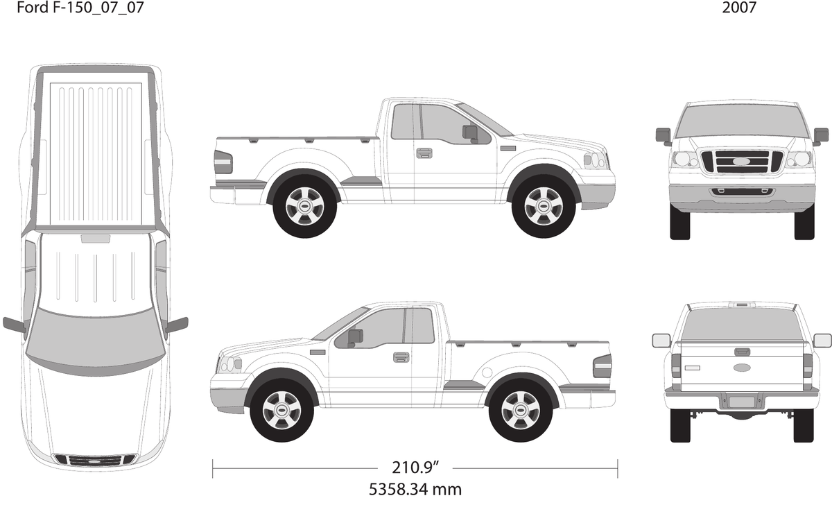 2007 Ford F-150 vector wrap template V07, Design-Ready PDF - GravBase