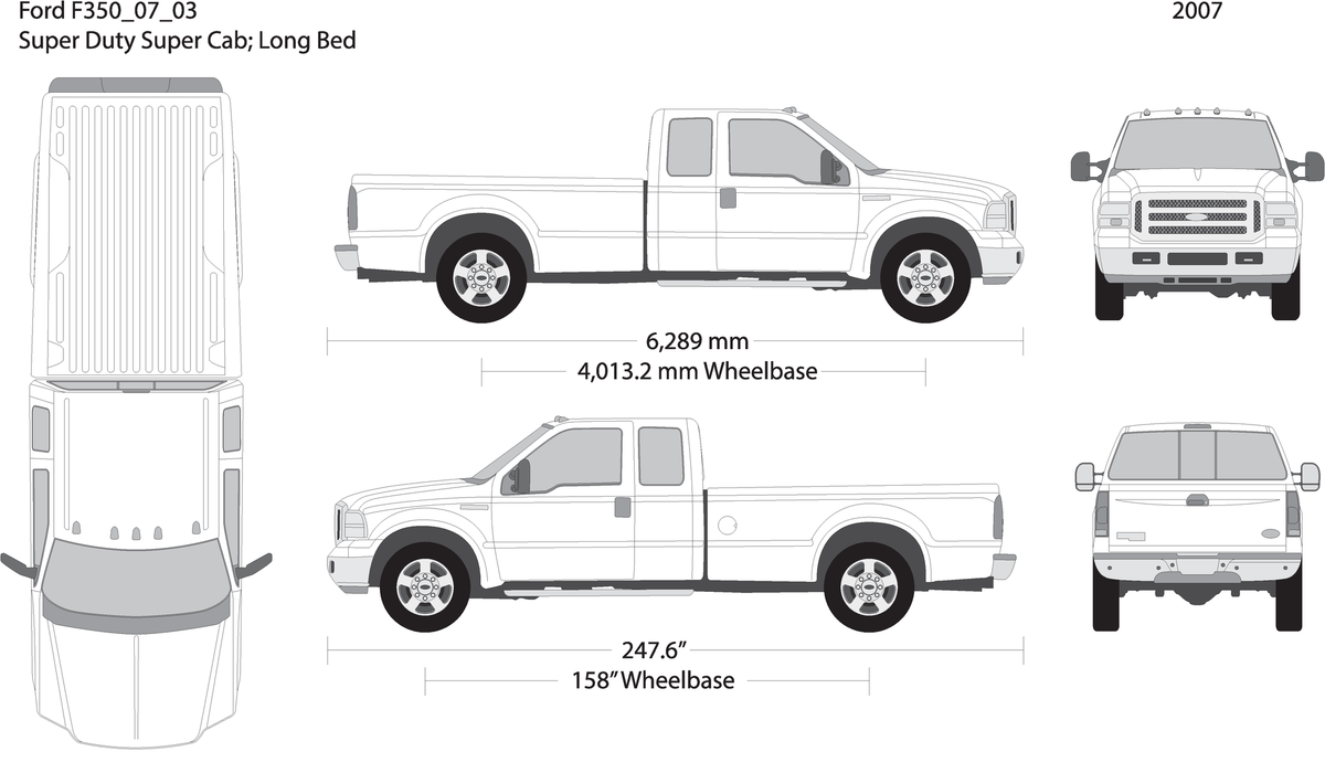 2007 Ford F 350 V03 Vehicle Wrap Template