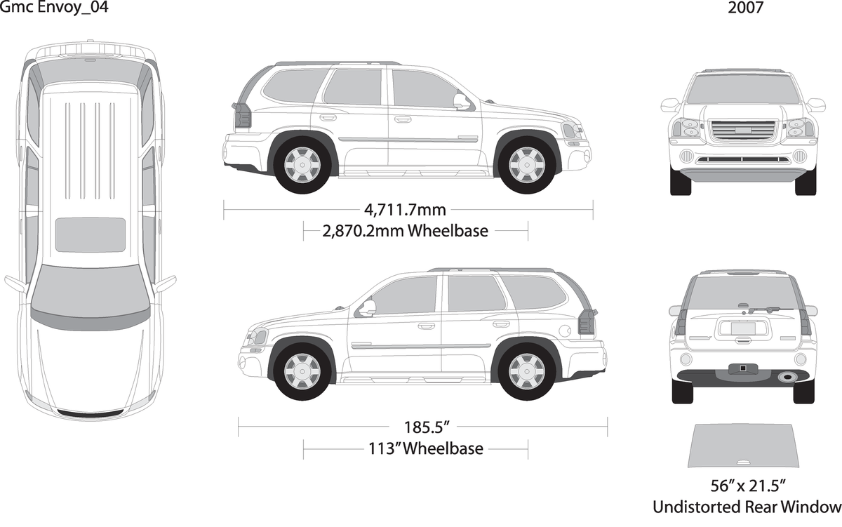 2007 Gmc Envoy V04 Vehicle Wrap Template