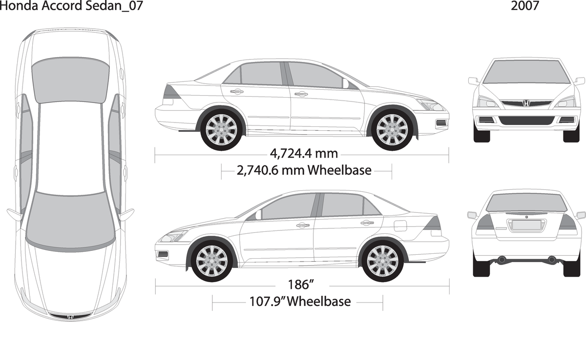 2007 Honda Accord Sedan V01 Vehicle Wrap Template