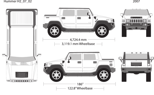 2007 Hummer H2 vector wrap template V02, Design-Ready PDF - GravBase