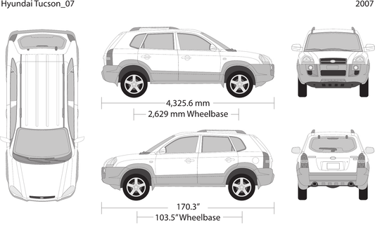 2007 Hyundai Tucson Vector Wrap Template - GravBase
