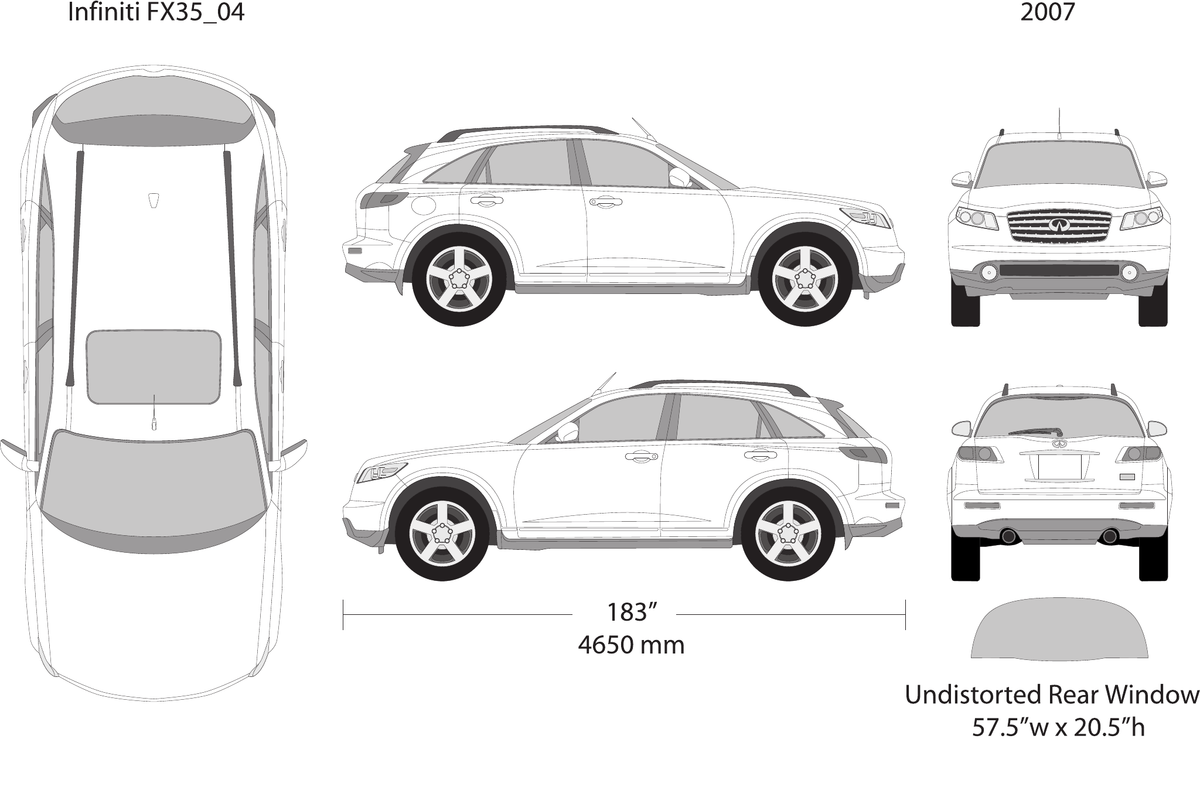 2007 Infiniti FX 35 vector wrap template, Design-Ready PDF - GravBase