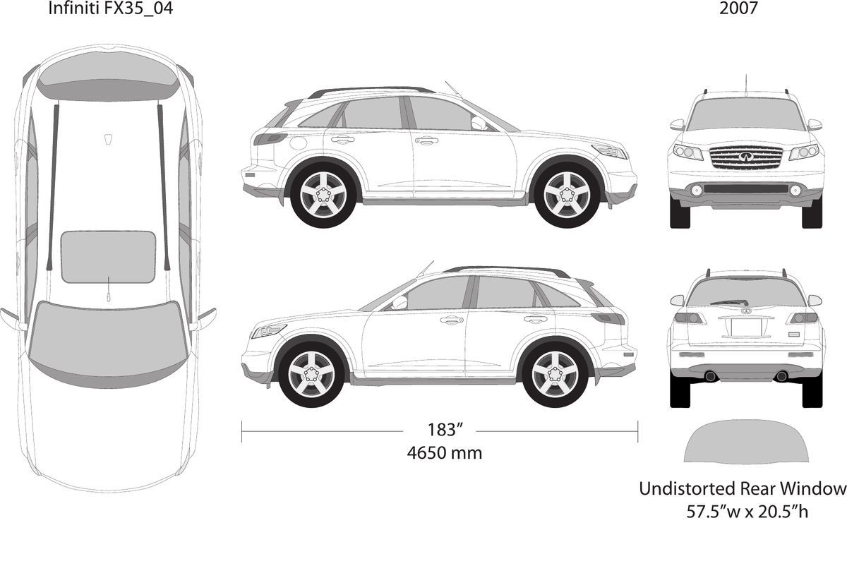 2007 Infiniti FX 45 vector wrap template, Design-Ready PDF - GravBase