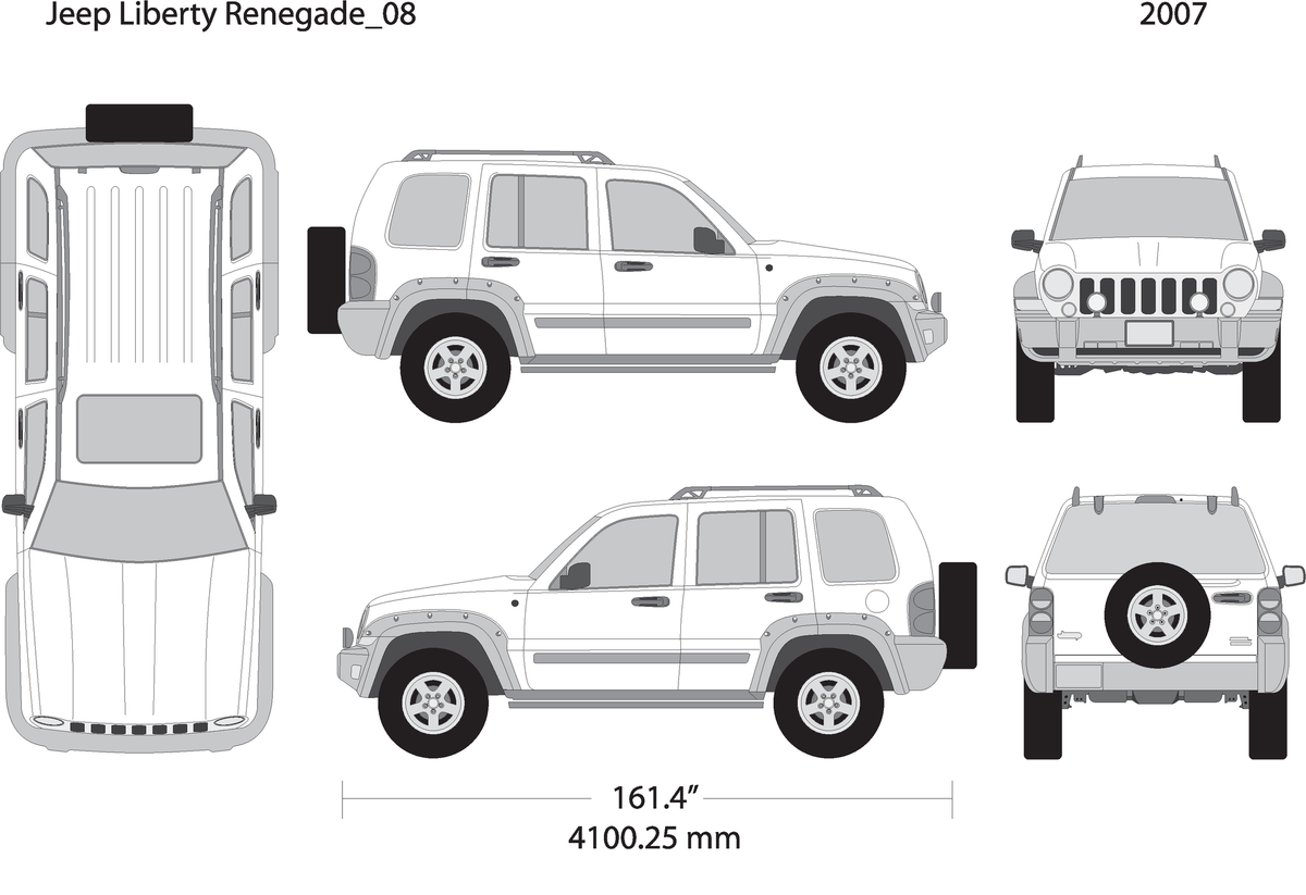 2007 Jeep Liberty V08 Vehicle Wrap Template