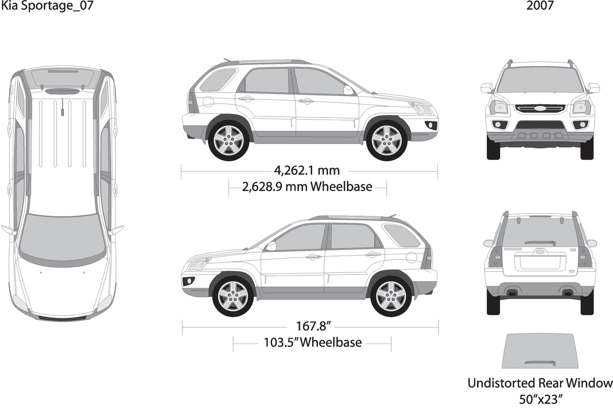 2007 Kia Sportage V07 Vehicle Wrap Template