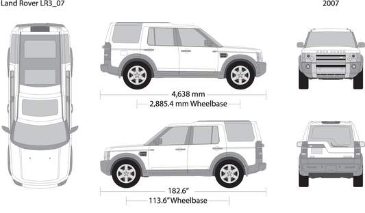 2007 Land Rover Lr3 V07 Vehicle Wrap Template