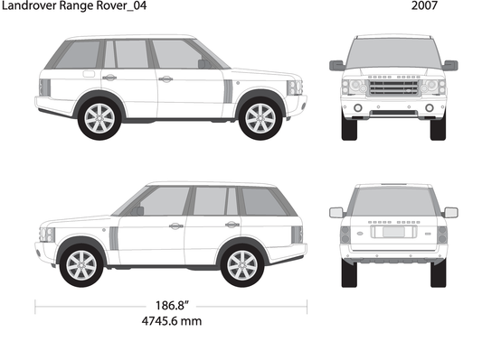 2007 Land Rover Range Rover V04 Vehicle Wrap Template