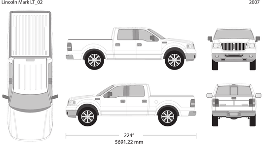 2007 Lincoln Mark LT vector wrap template, Design-Ready PDF - GravBase