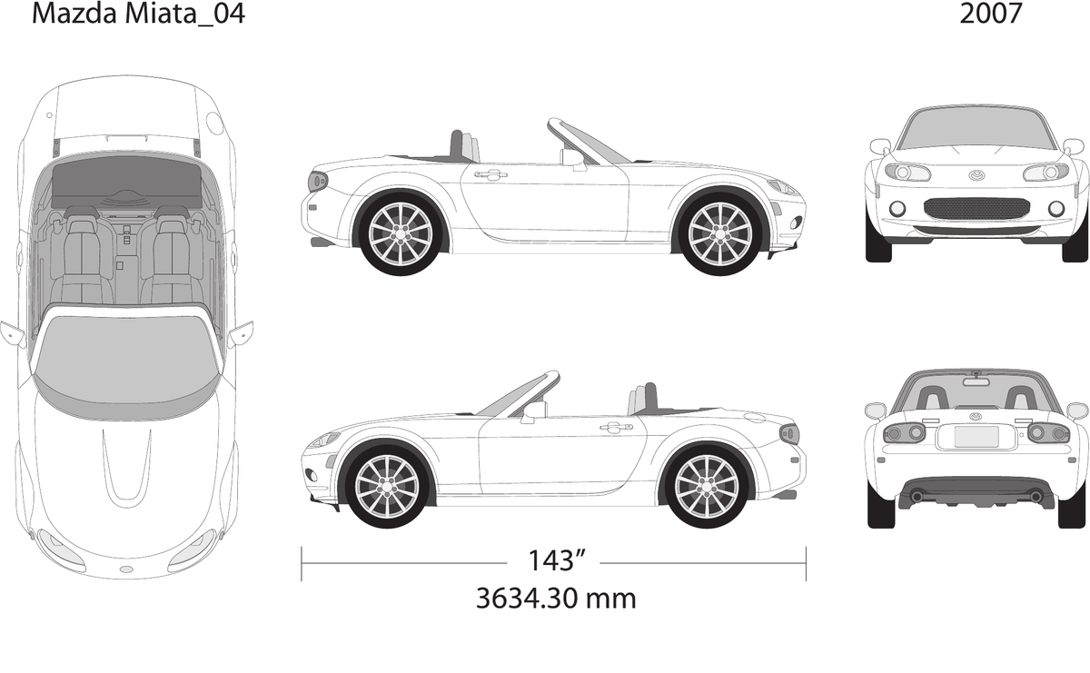 2007 Mazda Miata vector wrap template, Design-Ready PDF - GravBase