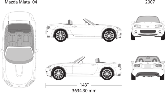 2007 Mazda Miata vector wrap template, Design-Ready PDF - GravBase