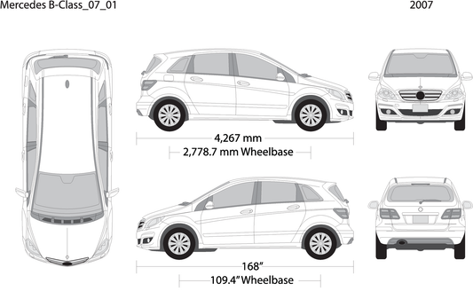 2007 Mercedes B Class V01 Vehicle Wrap Template