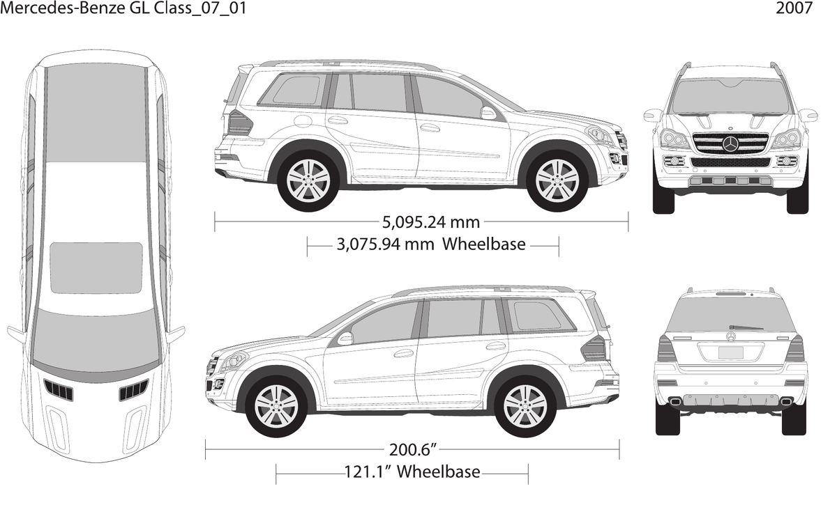 2007 Mercedes Gl-Class vector wrap template, Design-Ready PDF - GravBase