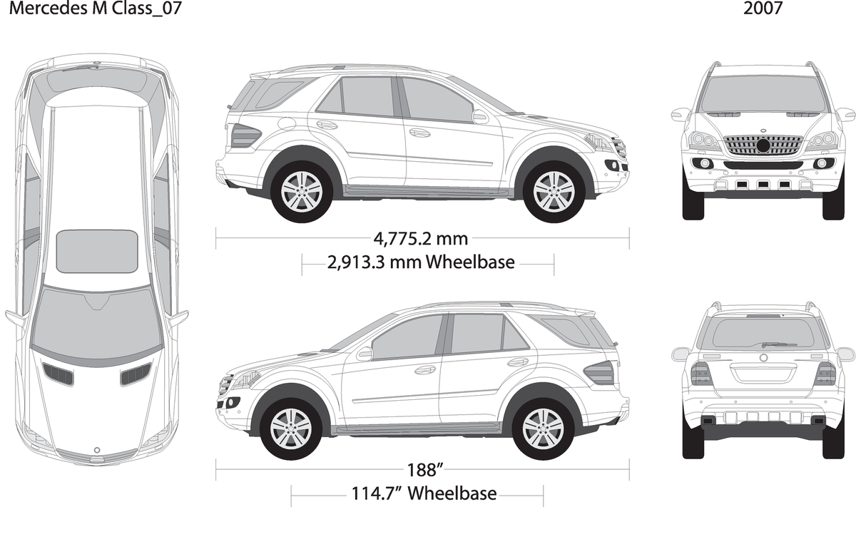 2007 Mercedes M Class V07 Vehicle Wrap Template
