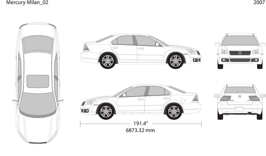 2007 Mercury Milan vector wrap template, Design-Ready PDF - GravBase