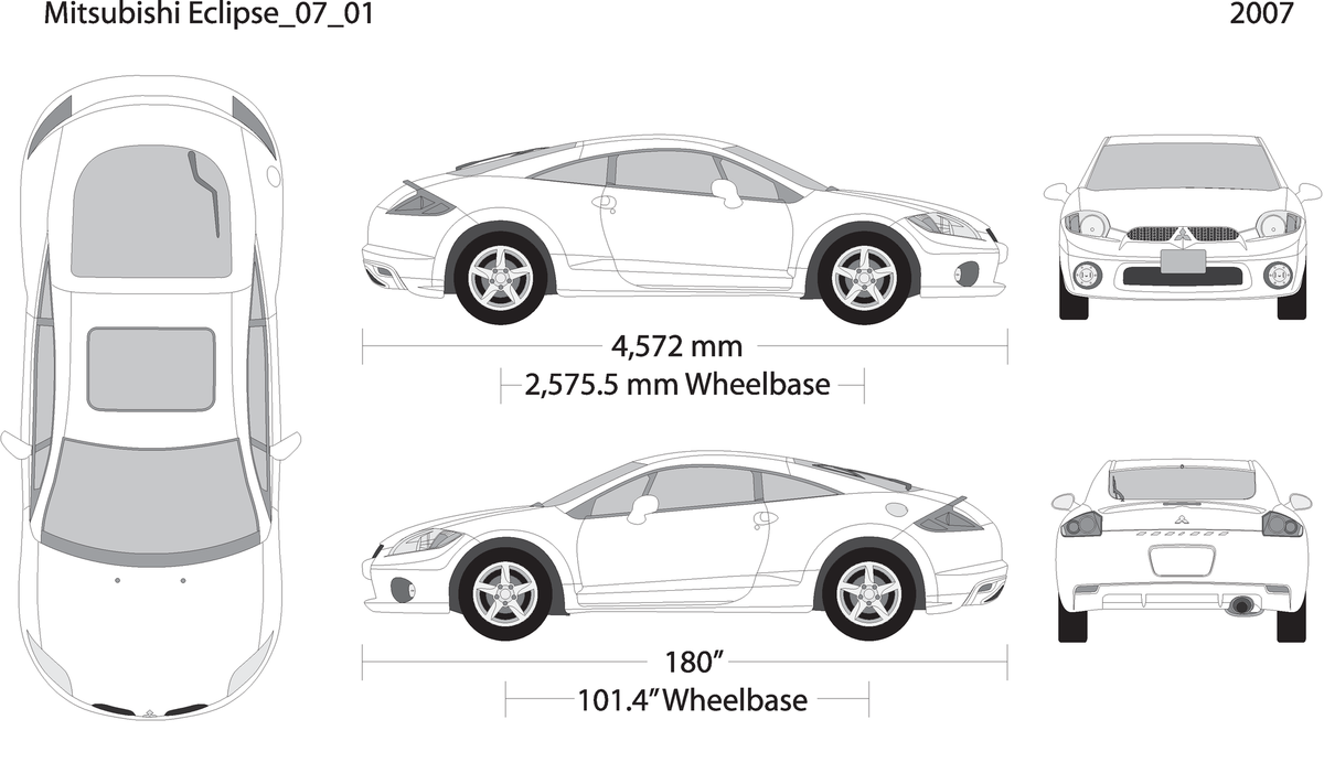 2007 Mitsubishi Eclipse V01 Vehicle Wrap Template