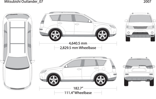 2007 Mitsubishi Outlander V07 Vehicle Wrap Template