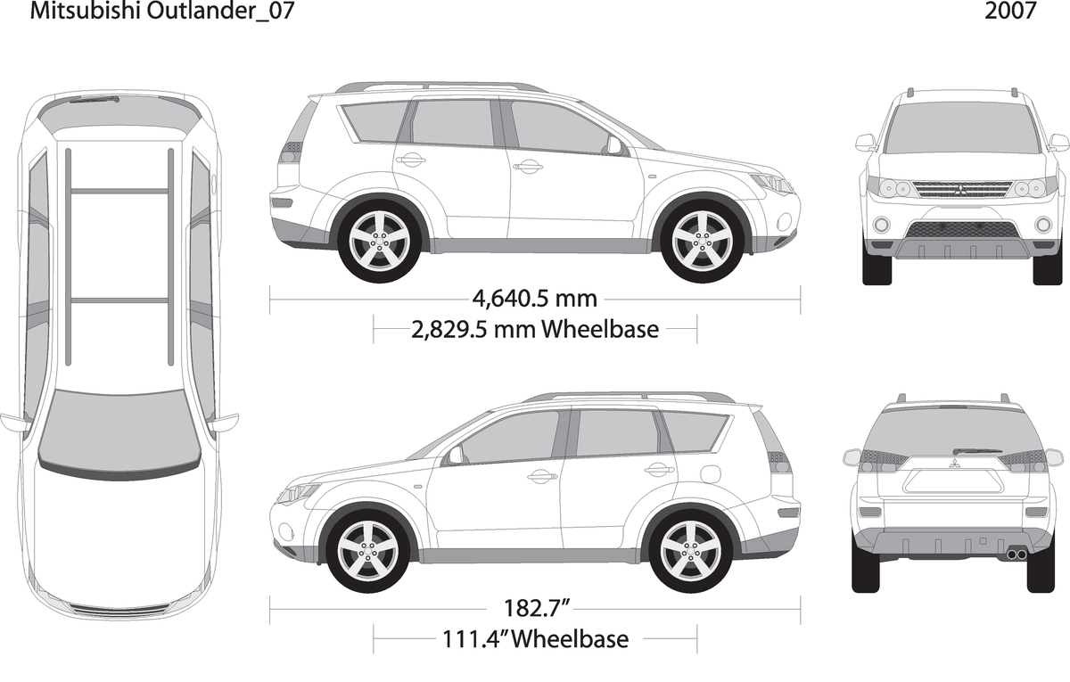 2007 Mitsubishi Outlander V07 Vehicle Wrap Template