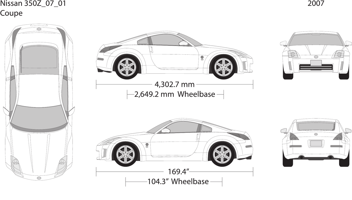 2007 Nissan 350Z vector wrap template, Design-Ready PDF - GravBase